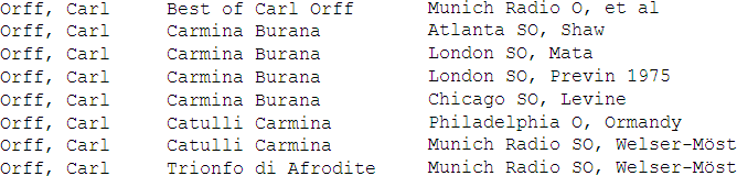 from the music database