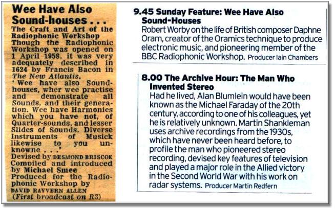 Daphne Oram and Alan Blumlein