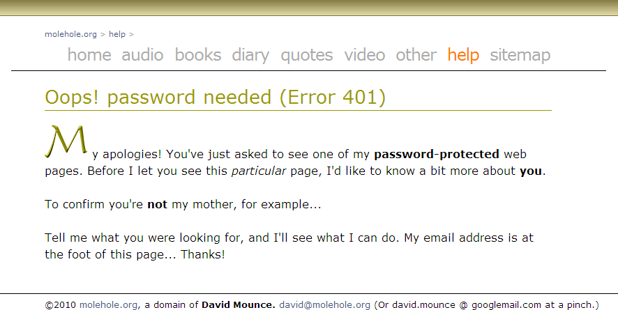 Password (401 error)