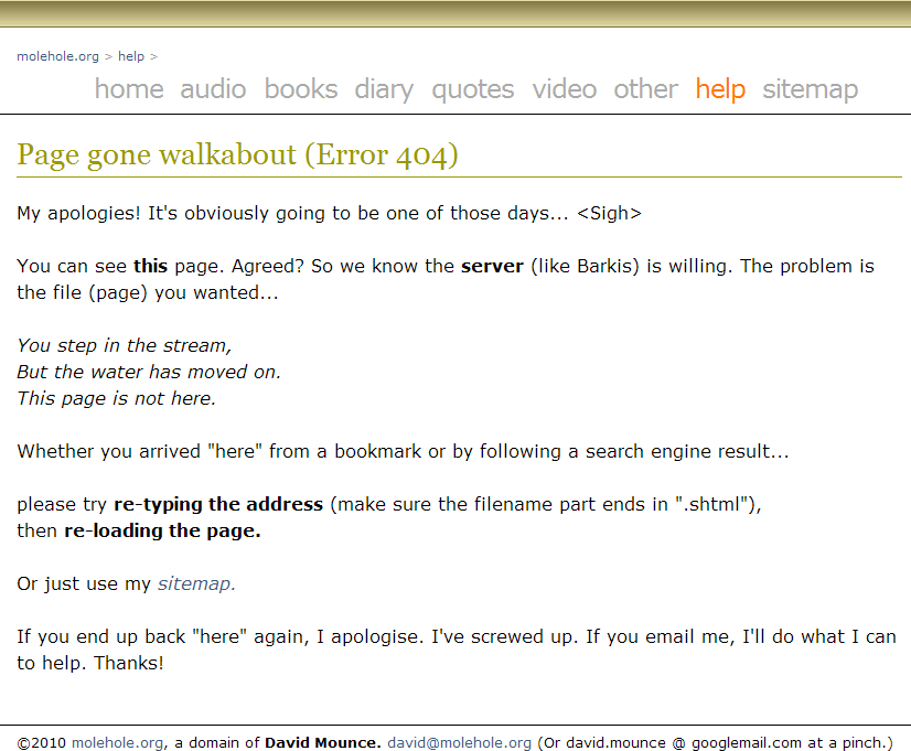 Page not found (404 error)